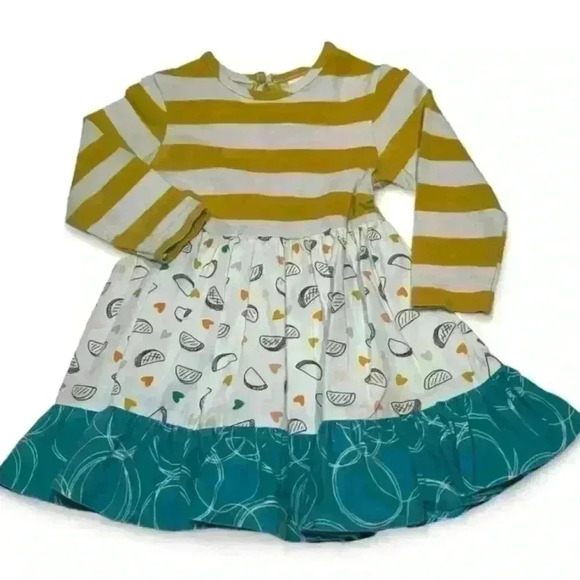 RicRac & Ruffles Girls 12M Striped Taco Heart Print Dress Casual - Picture 1 of 6
